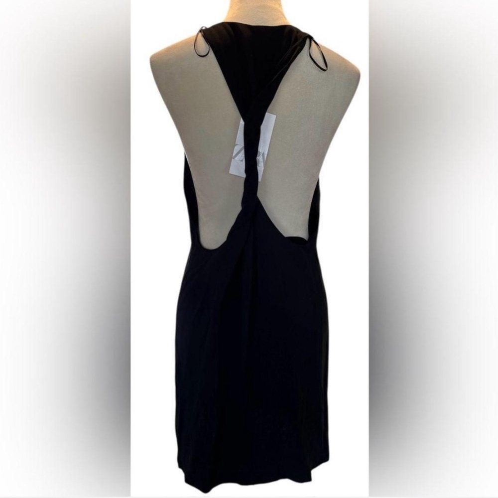 NWT Zara Twist Back Black Dress